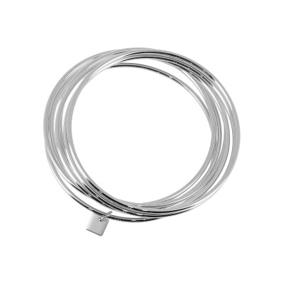 Bracelet jonc Zag Theon en acier, taille S