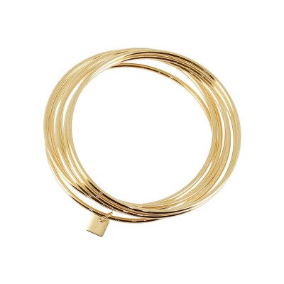 Bracelet jonc Zag Theon en acier doré, taille S