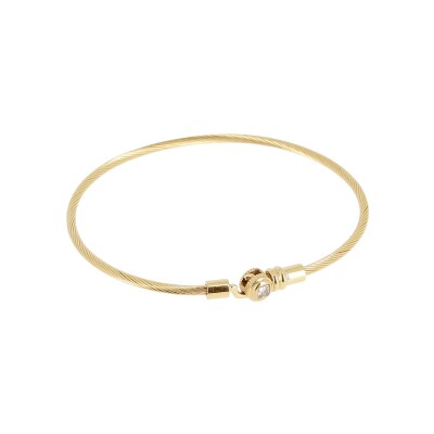 Bracelet jonc Zag Ciao en acier doré et oxyde de zirconium