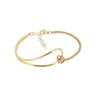 Bracelet jonc Zag Hibari en acier doré
