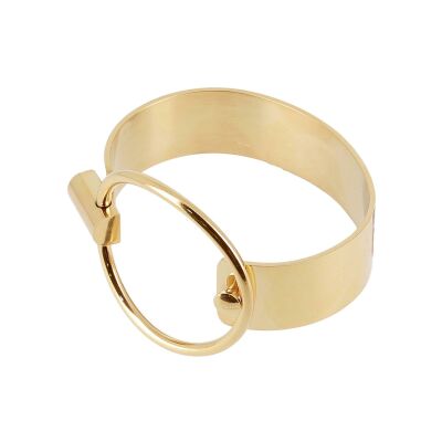 Bracelet jonc Zag Alwena en acier doré