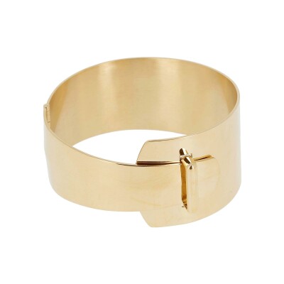 Bracelet jonc Zag Jaki en acier doré