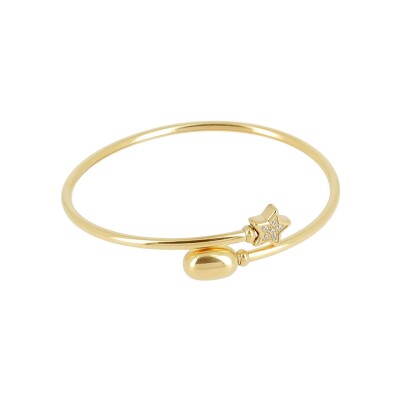 Bracelet jonc Zag Adelina en acier doré et oxyde de zirconium