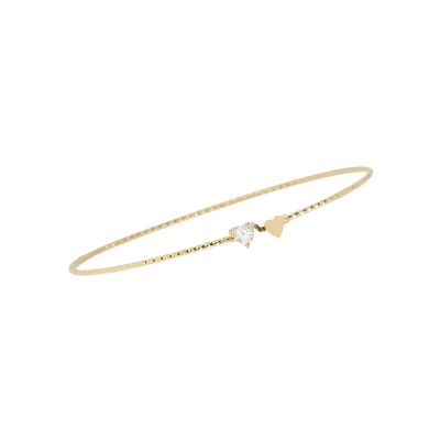 Bracelet jonc Zag Vivi  en acier doré et oxyde de zirconium