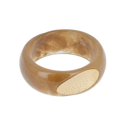 Bracelet jonc Zag Faro en acier doré et acétate