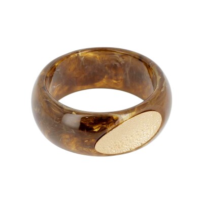 Bracelet jonc Zag Faro en acier doré et acétate