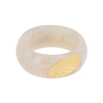 Bracelet jonc Zag Faro en acier doré et acétate