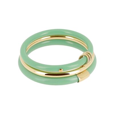 Bracelet jonc Zag Ayana  en acétate et acier doré