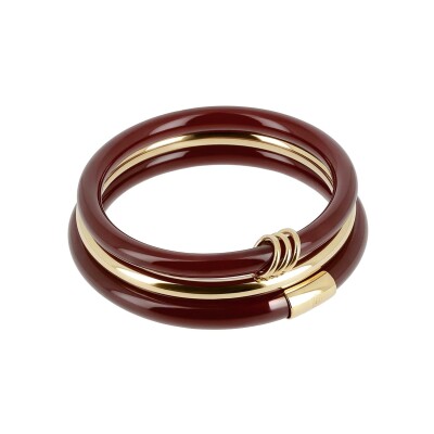 Bracelet jonc Zag Ayana  en acétate et acier doré
