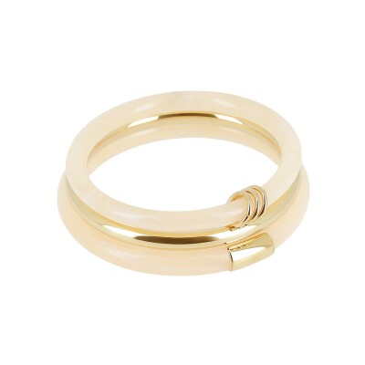 Bracelet jonc Zag Ayana  en acétate et acier doré