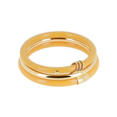 Bracelet jonc Zag Ayana  en acétate et acier doré