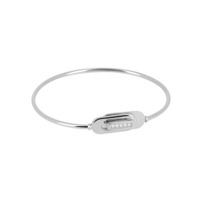 Bracelet jonc Zag Camo en acier et oxyde de zirconium