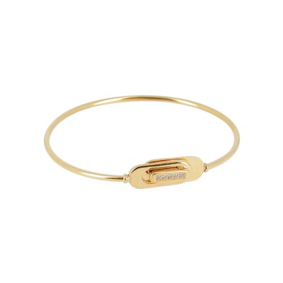 Bracelet jonc Zag Camo en acier doré et oxyde de zirconium