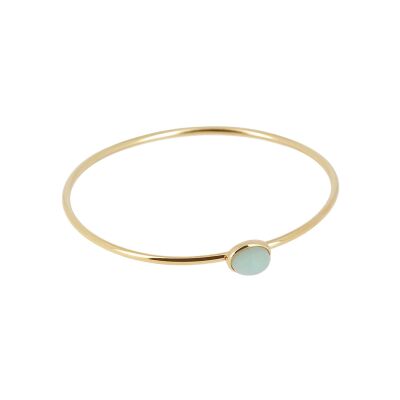 Bracelet jonc Zag Imero en acier doré