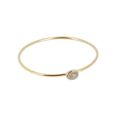 Bracelet jonc Zag Imero en acier doré