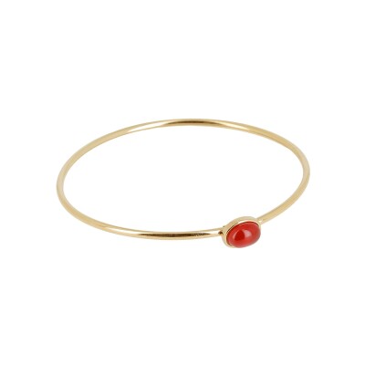 Bracelet jonc Zag Imero en acier doré