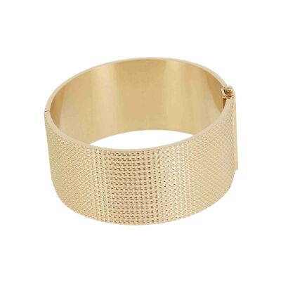 Bracelet jonc Zag Palancia en acier doré