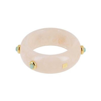 Bracelet jonc Zag Segart en acier doré