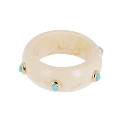 Bracelet jonc Zag Segart en acier doré