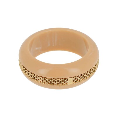 Bracelet jonc Zag Flumini  en acétate et acier doré