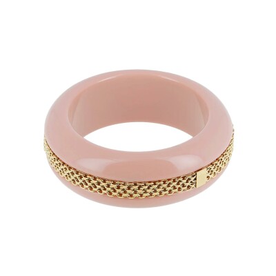 Bracelet jonc Zag Flumini  en acétate et acier doré