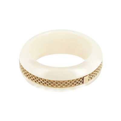 Bracelet jonc Zag Flumini  en acétate et acier doré