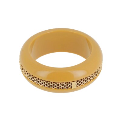 Bracelet jonc Zag Flumini  en acétate et acier doré