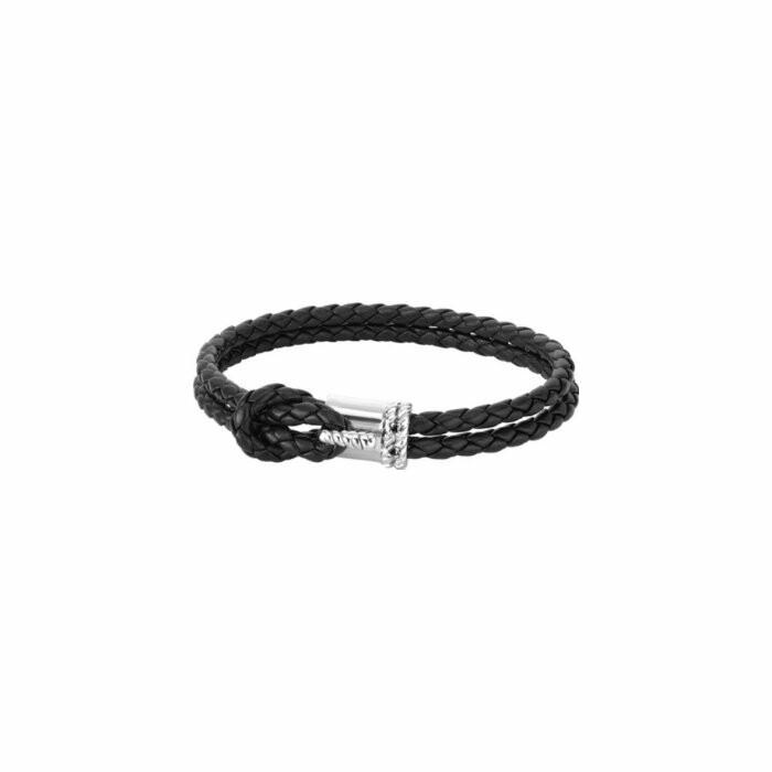 Bracelet Zeades Espar Corde en argent et cuir