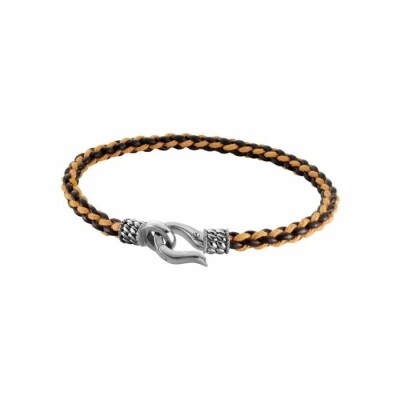 Bracelet Zeades Capture en argent et cuir