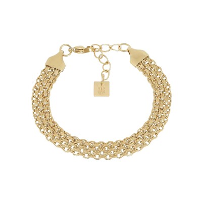 Bracelet Zag Lopigna  en acier doré