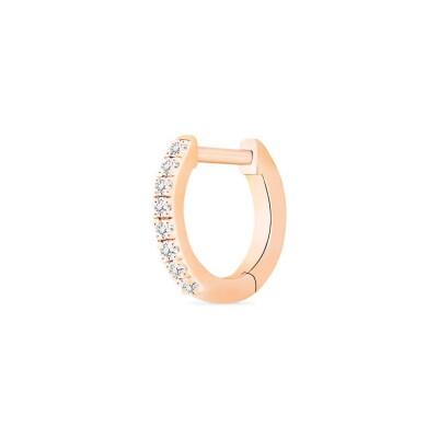 Mono boucle d'oreille Ginette NY BE MINE mini créole en or rose et diamant
