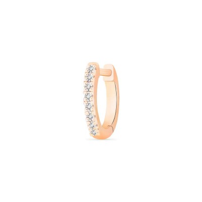 Mono boucle d'oreille Ginette NY BE MINE mini créole en or rose et diamant