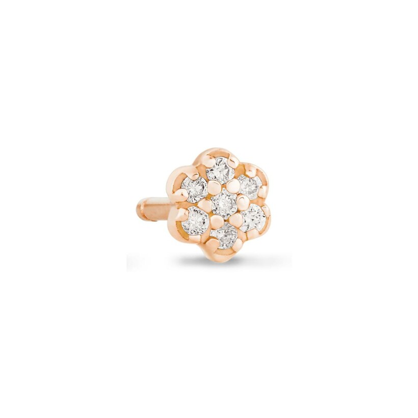 GINETTE NY BE MINE Mini Lotus single earring, rose gold and diamonds