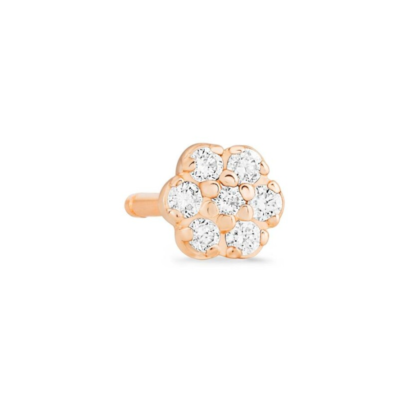 GINETTE NY BE MINE Lotus single earring, rose gold and diamonds