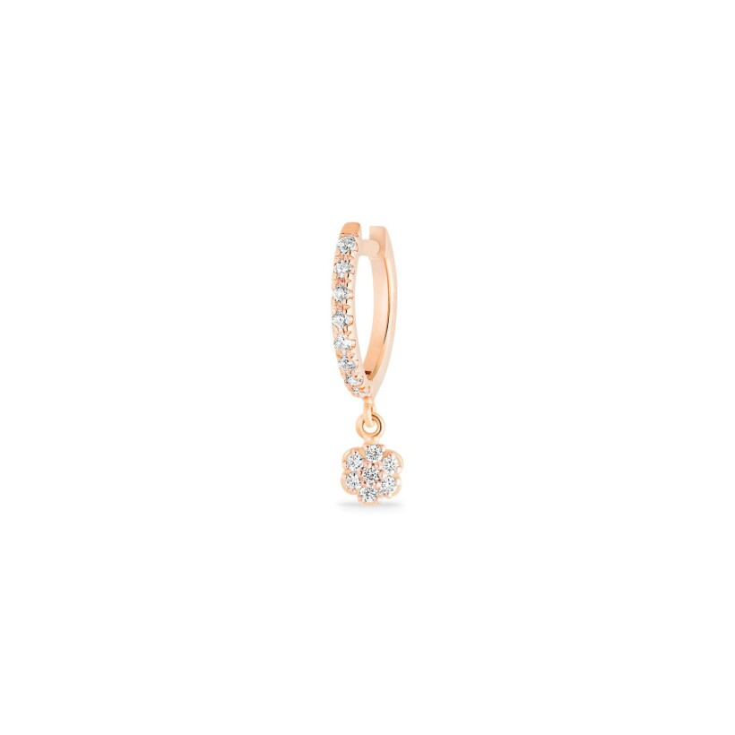GINETTE NY BE MINE Lotus single creole earring, rose gold and diamonds