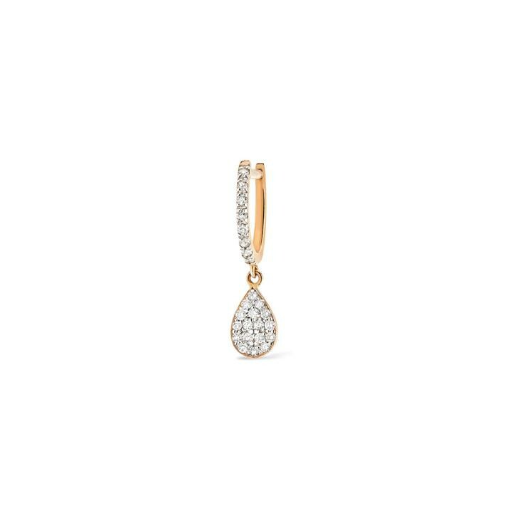 GINETTE NY BLISS single creole earring, rose gold and diamonds