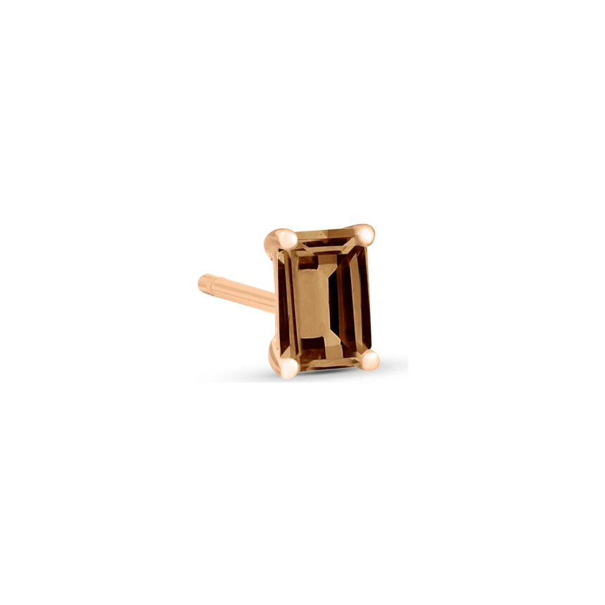 GINETTE NY COCKTAIL single earring, rose gold and smoked quartz