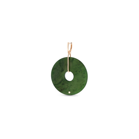 GINETTE NY JUMBO DONUT solo hoop, rose gold, jade