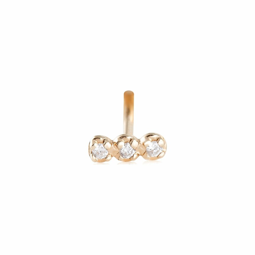 GINETTE NY GOLD & DIAMOND STRIP single earring, rose gold and diamonds