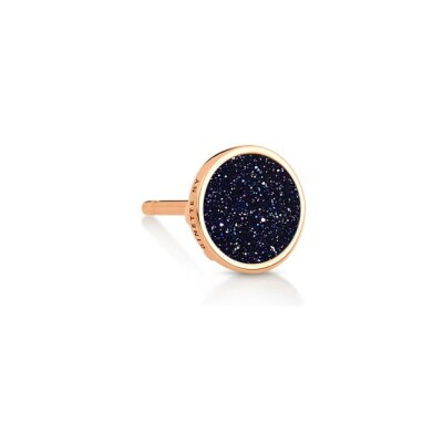 Mono boucle d'oreille Ginette NY EVER DISC en or rose et blue sand stone