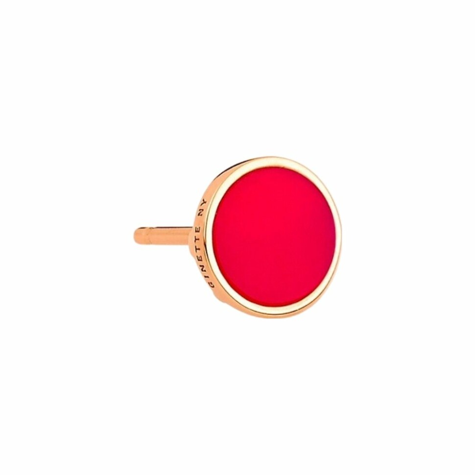 GINETTE NY EVER Disc single earring, rose gold and coral