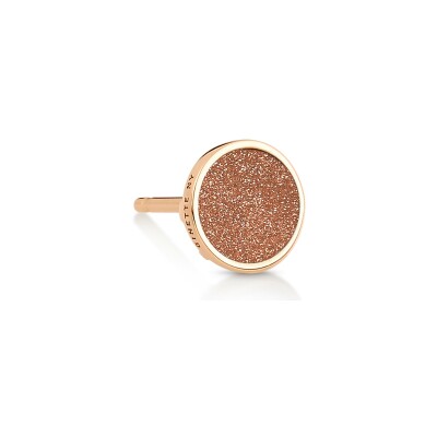 Mono boucle d'oreille Ginette NY EVER DISC en or rose et pierre de sable