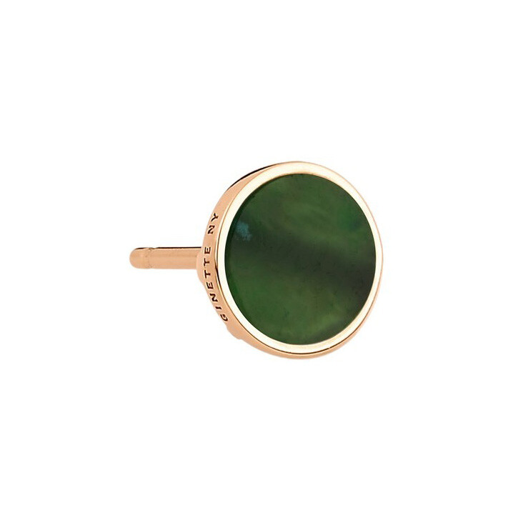 GINETTE NY EVER solo disc stud, rose gold, jade