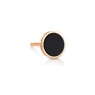 GINETTE NY EVER Disc single earring, rose gold and onyx