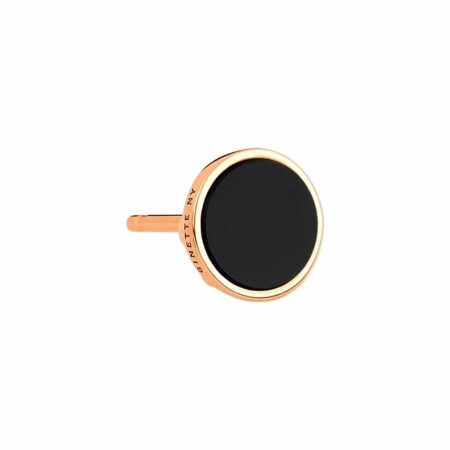 GINETTE NY EVER Disc single earring, rose gold and onyx