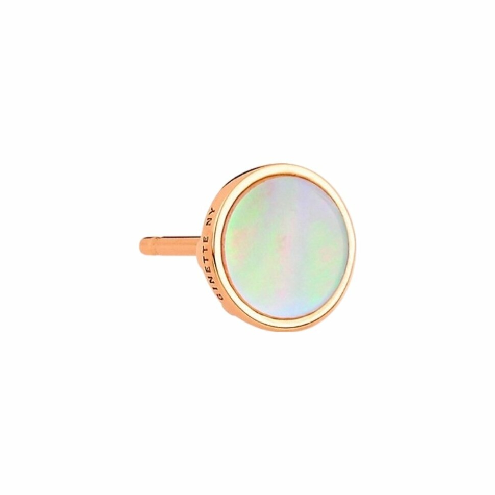 GINETTE NY EVER Disc single earring, rose gold and pink mother-of-pearl