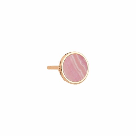 Ginette NY solo EVER disc stud single earring, rhodocrosite and rose gold