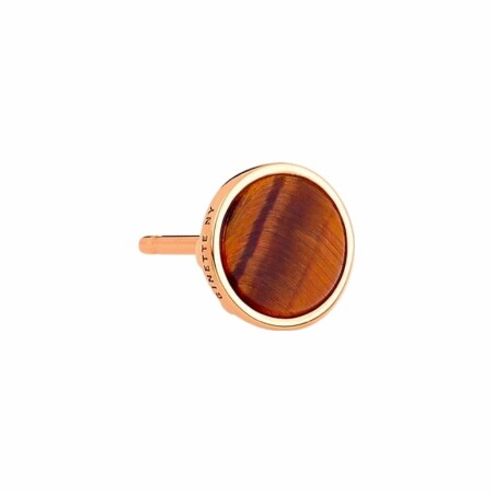 GINETTE NY EVER Disc single earring, rose gold and tiger’s eye