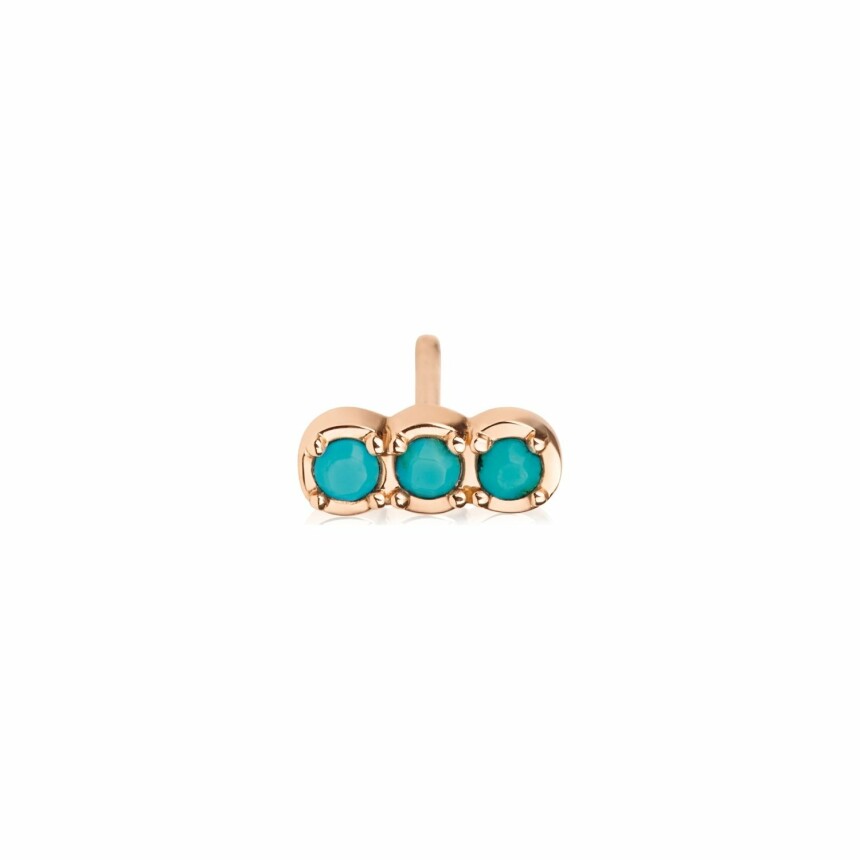Ginette NY FALLEN SKY single earring, rose gold and turquoise