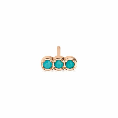 Ginette NY FALLEN SKY single earring, rose gold and turquoise